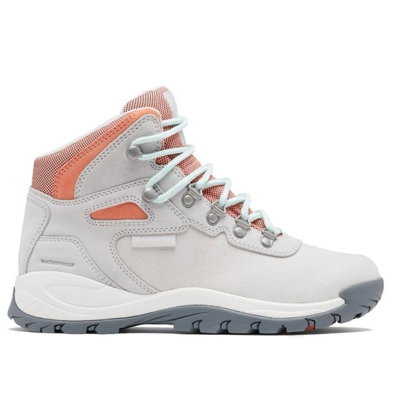 Columbia Women’s Newton Ridge Waterproof Hiking Boots Nimbus Grey / Coral Glow - Picture 2 of 11
